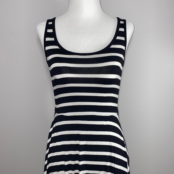 Old Navy Tank Dress Fit and Flare Striped Black and White - Picture 6 of 10